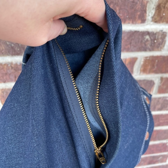 NWT Men’s Round House Dark Wash Carpenter Style Zipper Fly Overalls Size 48x30 - Picture 12 of 15